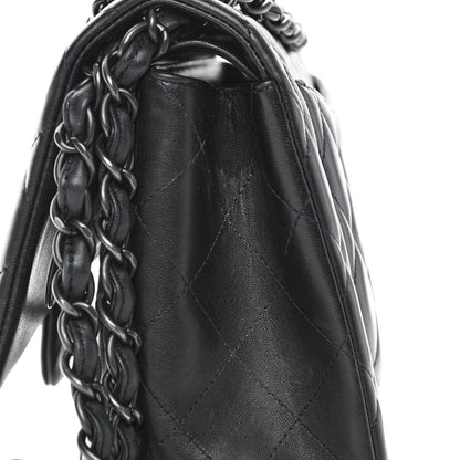 Chanel Lambskin Quilted Jumbo Double Flap So Black 15 of 16