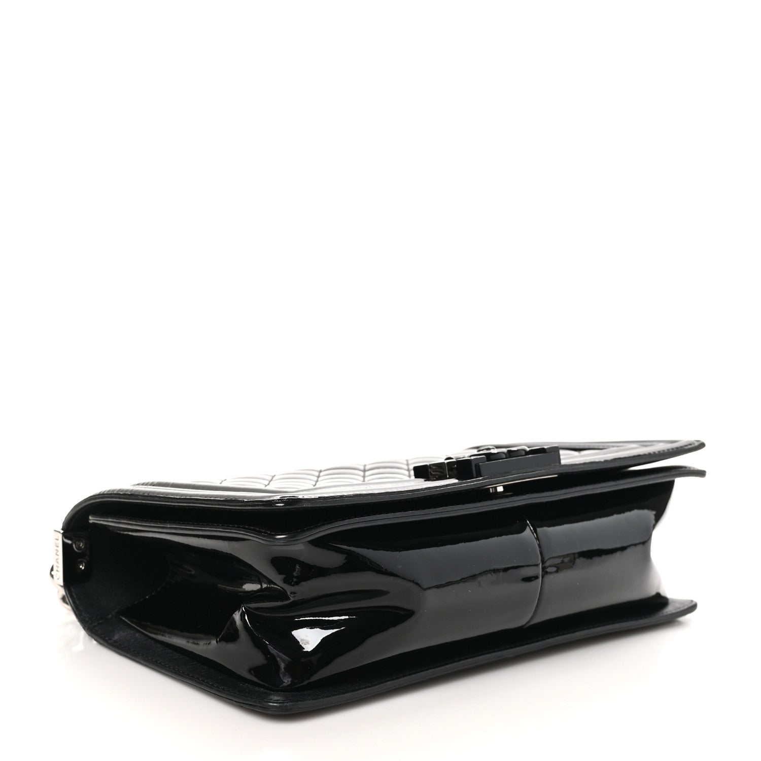 Chanel Patent Calfskin Quilted Medium Plexiglass Boy Flap Black 4 of 10