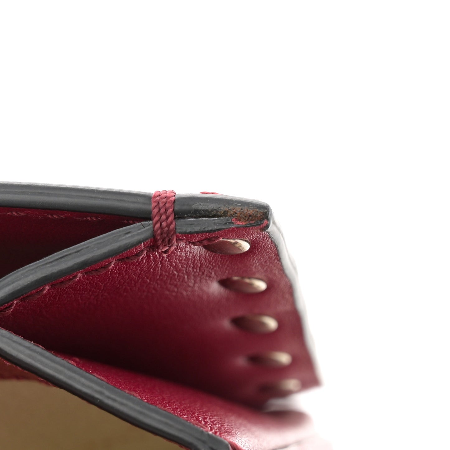 Vitello Medium Rockstud Flap Saddle Bag Scarlet