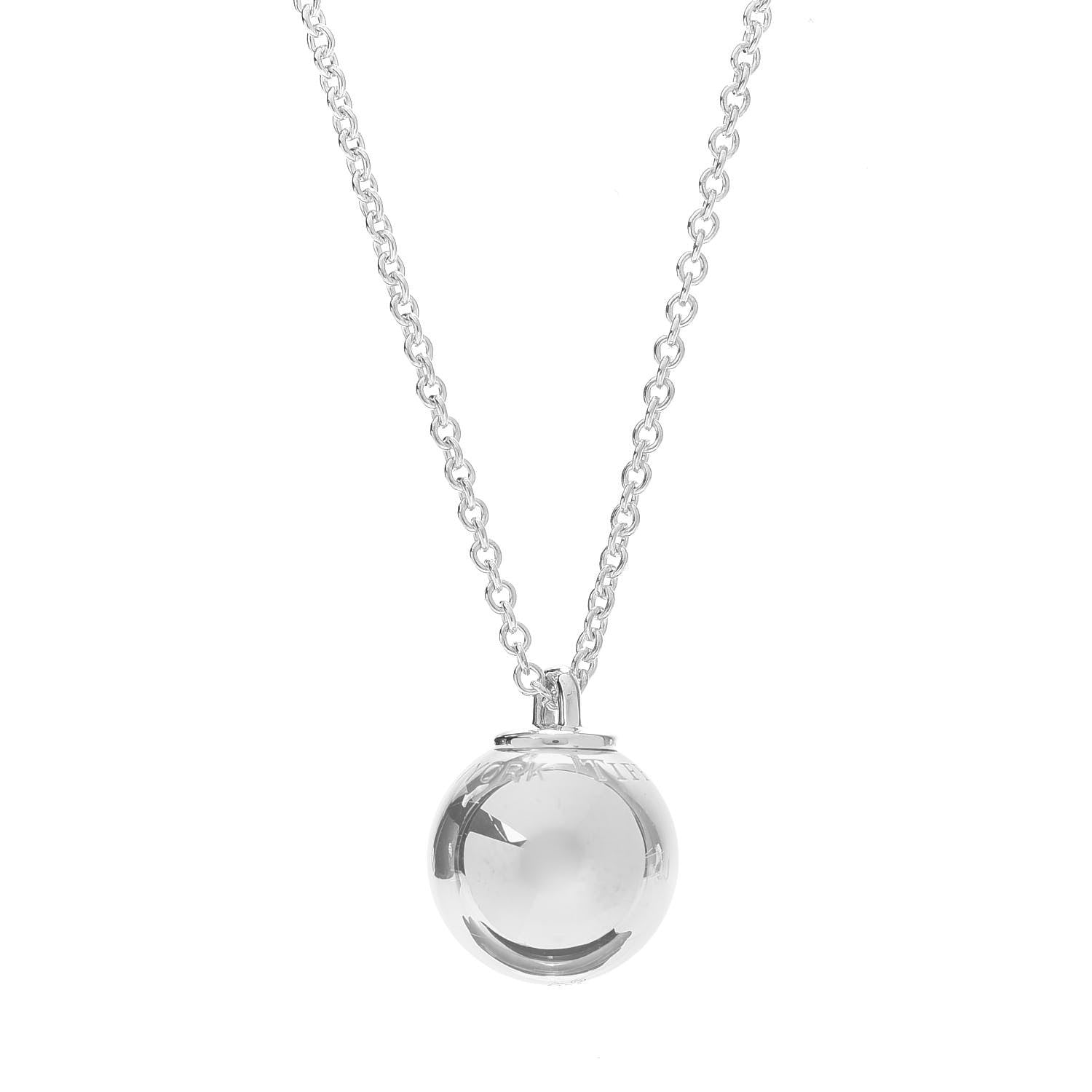 Tiffany Sterling Silver 12.75mm HardWear Ball Pendant Necklace 7 of 7