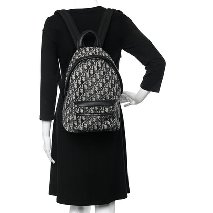 Christian Dior Oblique Calfskin Rider Kid's Backpack Beige Black 2 of 9