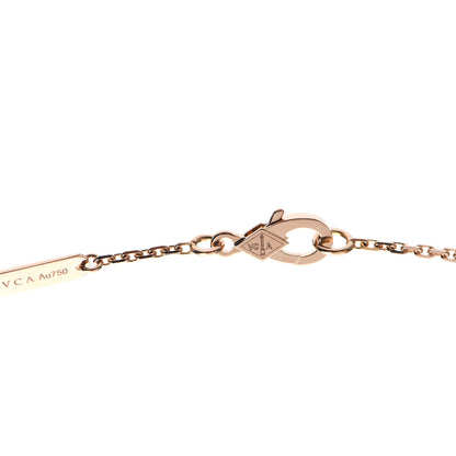 Van Cleef & Arpels 18K Rose Gold Diamond Black Onyx Vintage Alhambra Pendant Necklace 4 of 7
