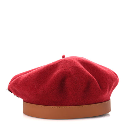 Hermes Merino Wool Bonnie Sailor Beret 59 Rouge Rubis 4 of 9