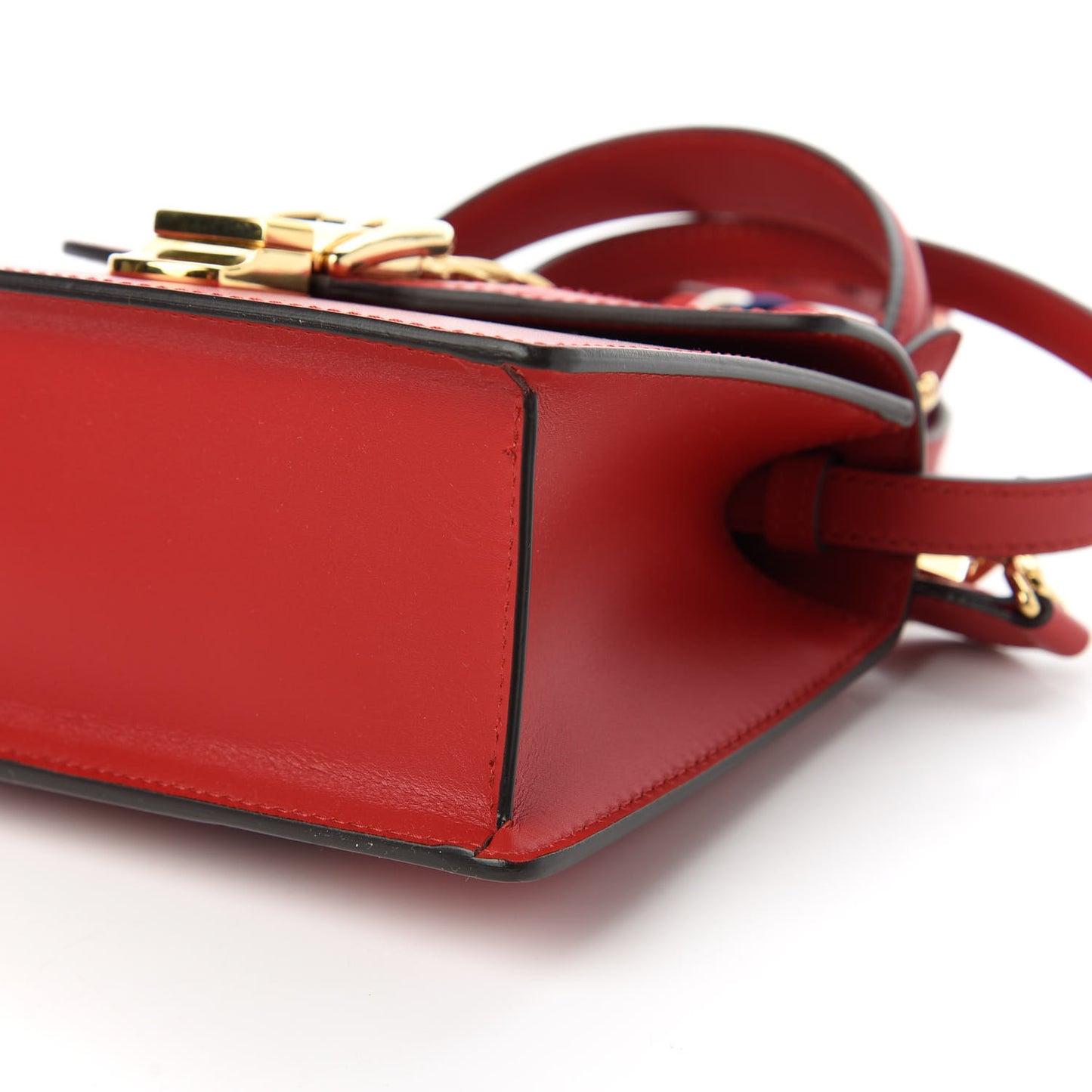 Calfskin Mini Sylvie Top Handle Bag Hibiscus Red