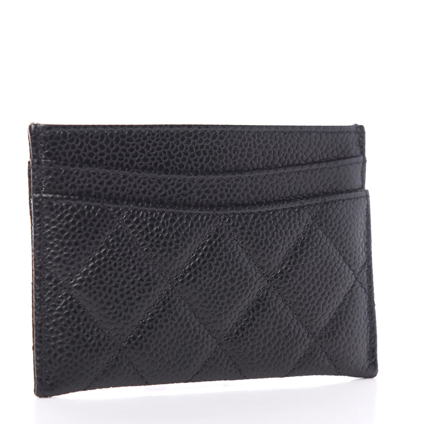Caviar Quilted Card Holder Black