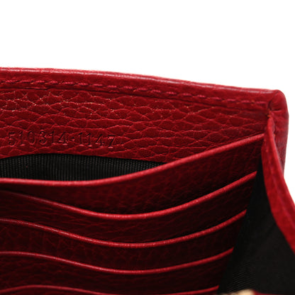 Gucci Dollar Calfskin Interlocking G Chain Wallet Red 7 of 15