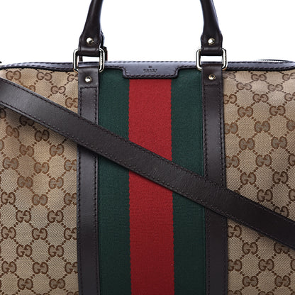 Gucci Monogram Vintage Web Medium Boston Dark Brown 9 of 16
