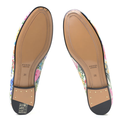 Gucci X KEN SCOTT Canvas Infinity Giardino d Apri Womens Jordaan Loafers 36 Ivory Pink Mystic White 4 of 6