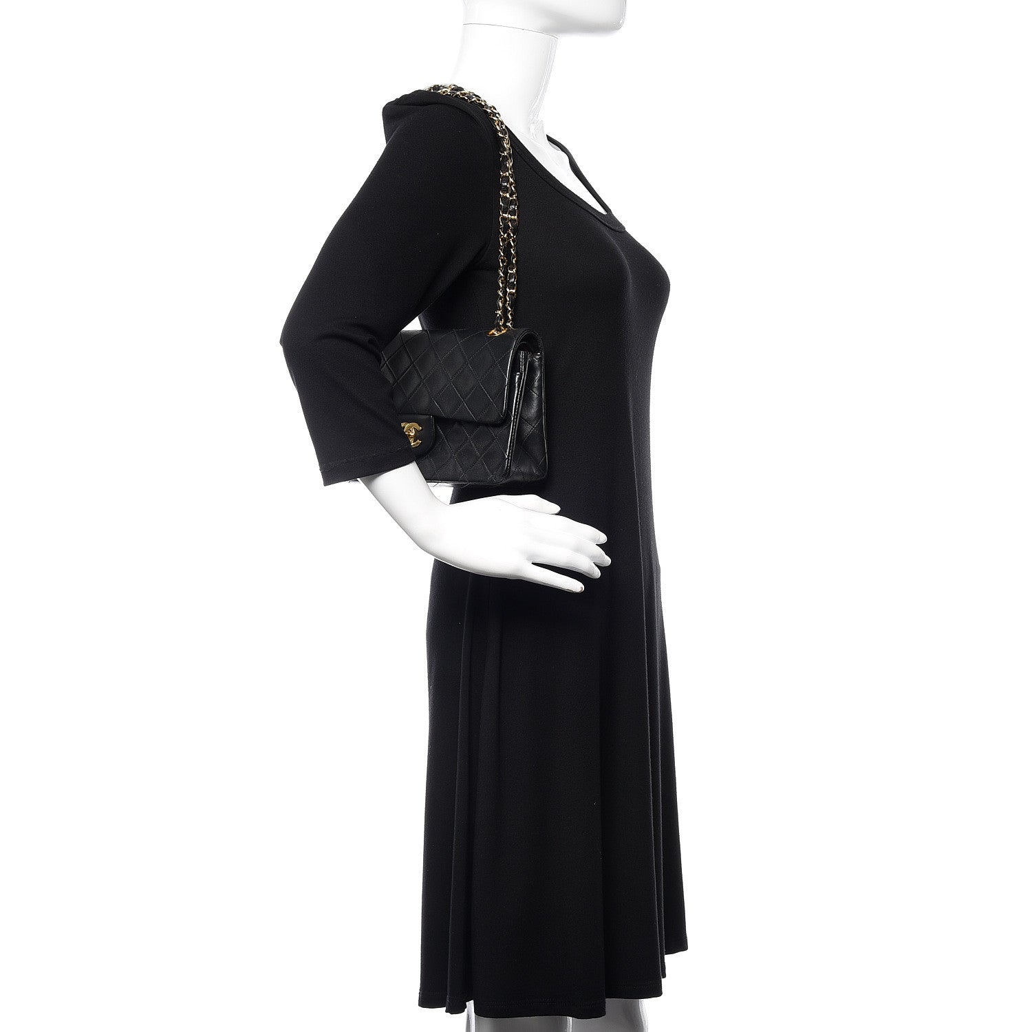 Chanel Lambskin Quilted Small Double Flap Black 2 of 15