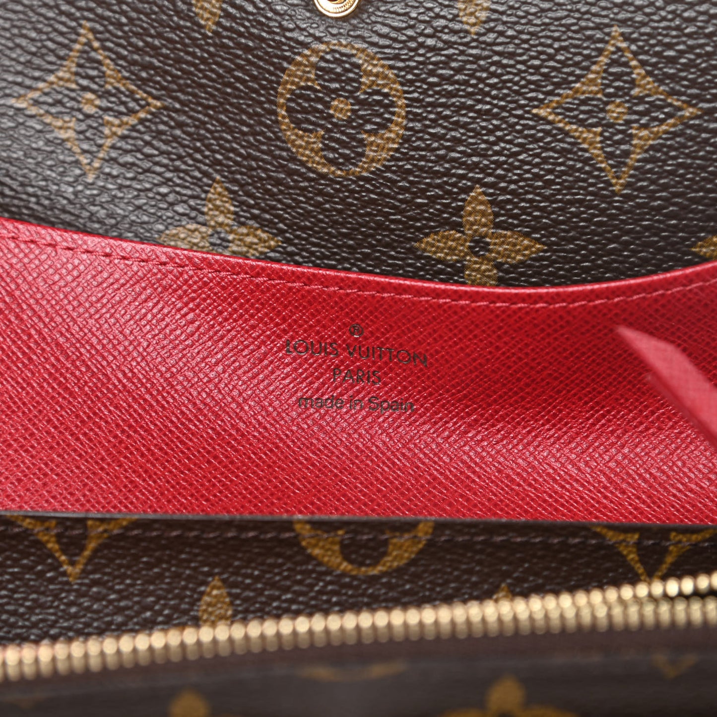 Monogram Emilie Wallet Red