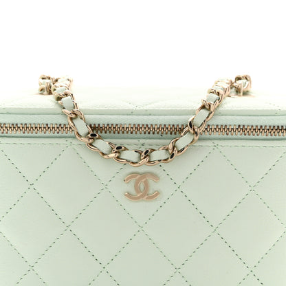 Chanel Caviar Quilted Small Vanity Case With Chain Light Green 8 of 11