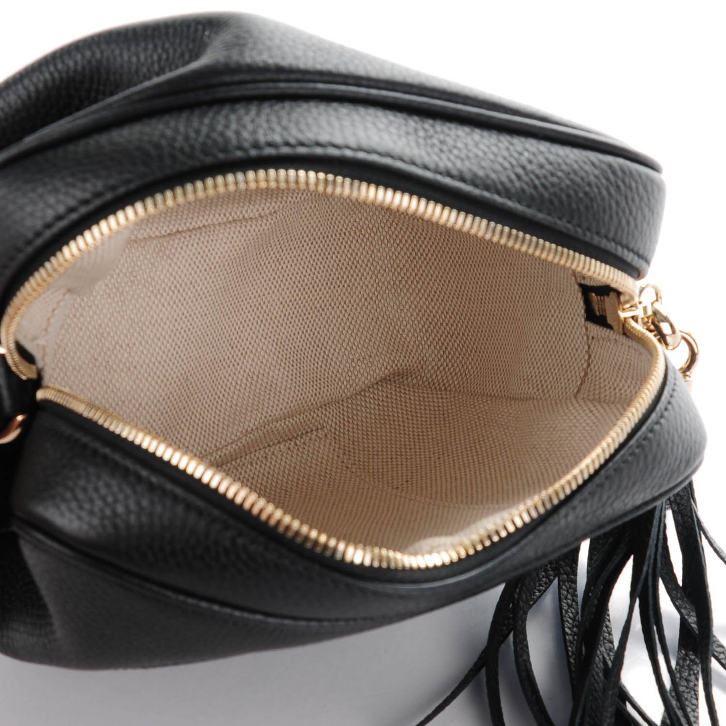 Pebbled Calfskin Small Soho Disco Bag Black