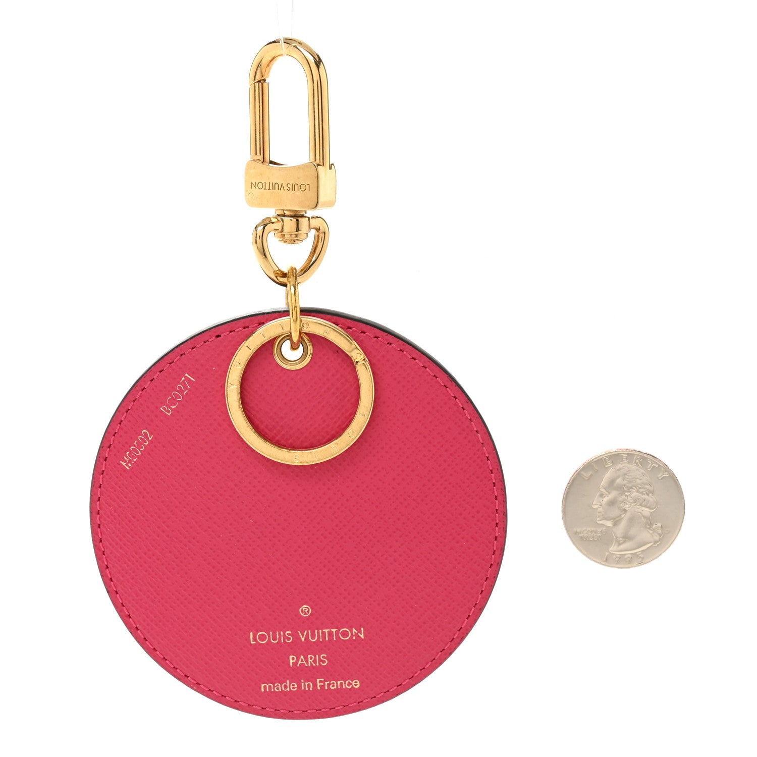 Louis Vuitton Damier Azur 2021 Christmas Animation Hollywood Bag Charm Fuchsia 2 of 4