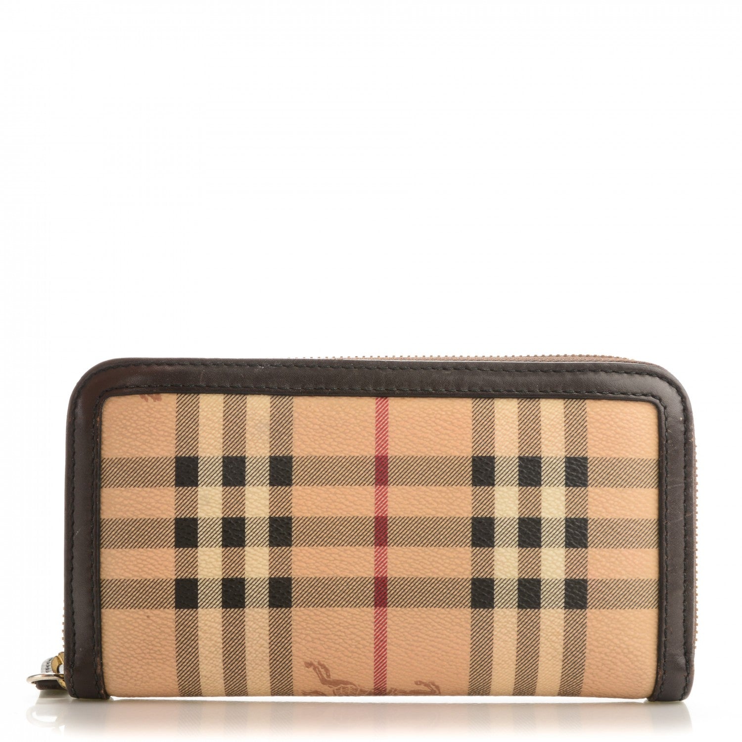 Burberry Haymarket Check Large Ziggy Zip Around Wallet Chocolate 1 of 7