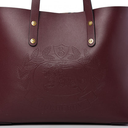 Burberry Calfskin Crest Embossed Small Tote Burgundy 9 of 9