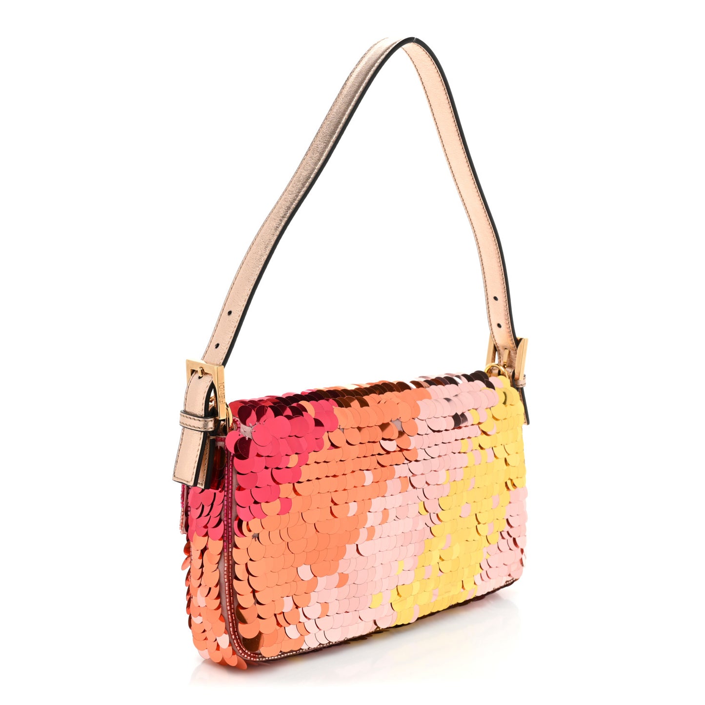 Sequin Paillettes Vitello Laminato Striped Baguette 1997 Multicolor