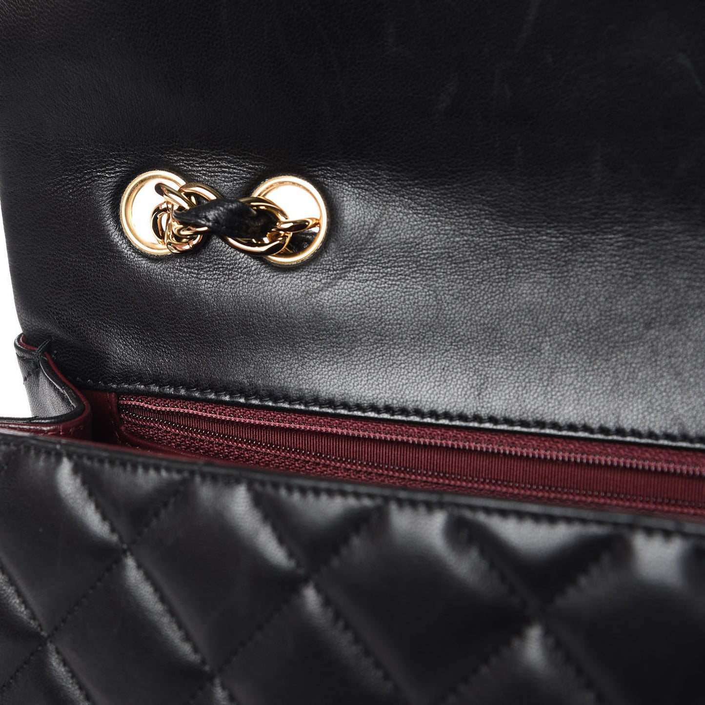 Lambskin Quilted Jumbo Single Flap Black