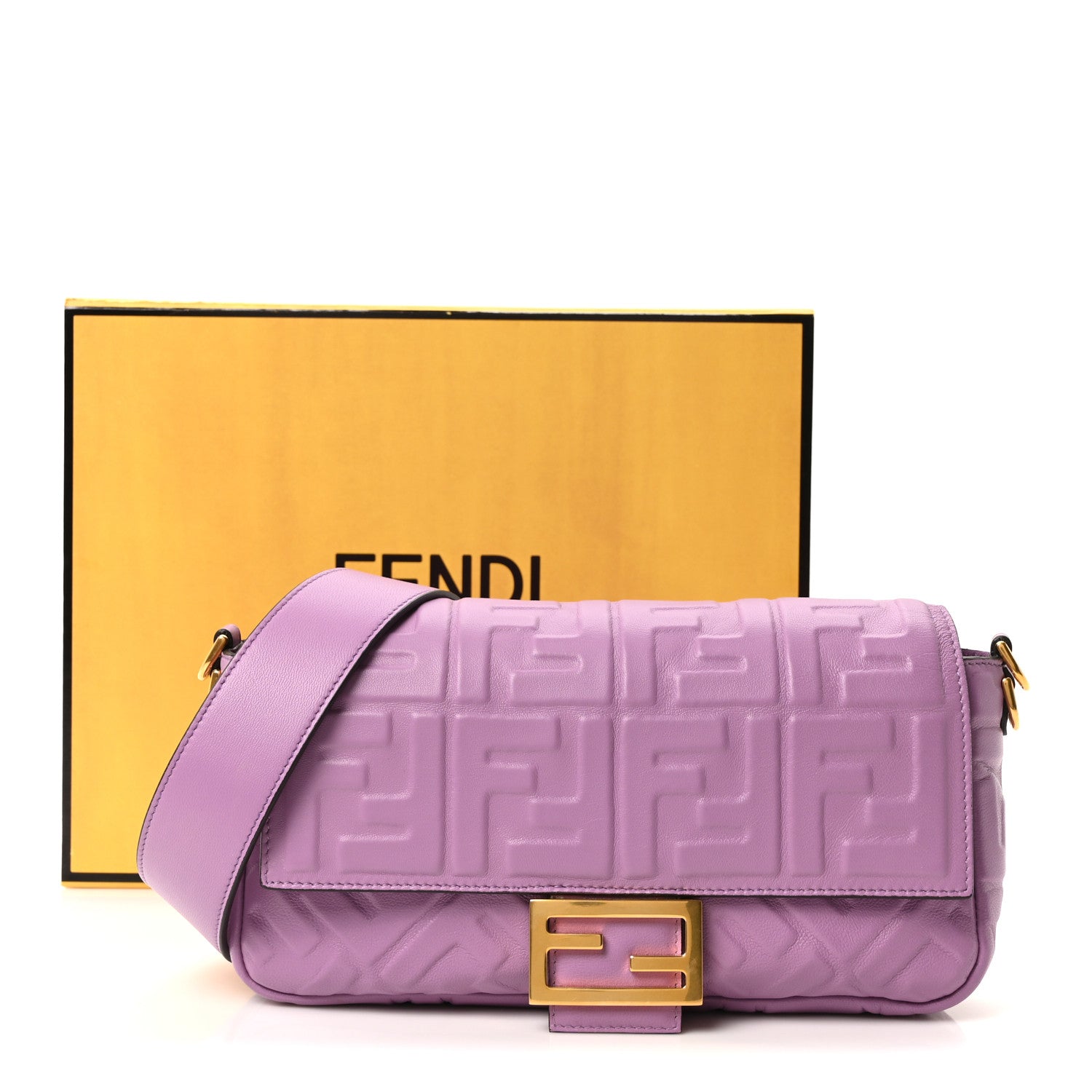 Fendi Nappa FF 1974 Embossed Baguette Agapanto 11 of 11