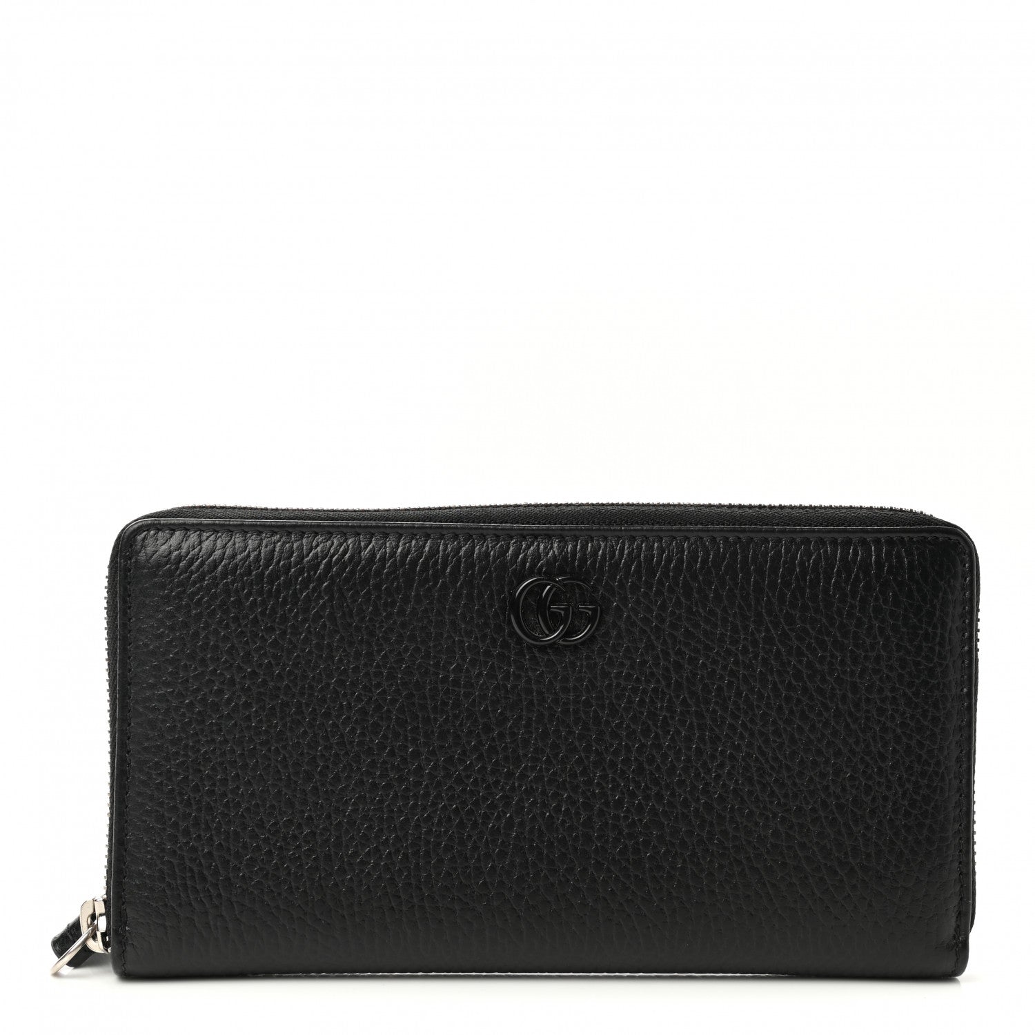 Gucci Dollar Calfskin GG Marmont Zip Around Wallet Black 1 of 8