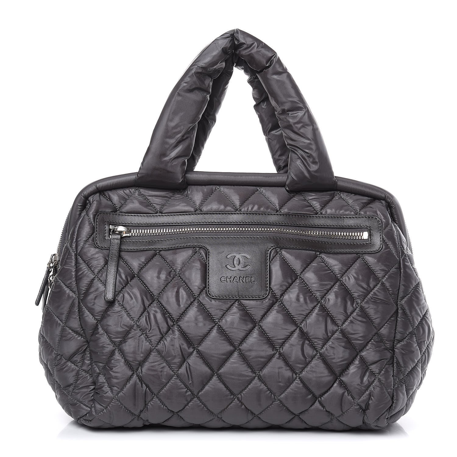 Chanel Nylon Quilted Coco Cocoon Bowler Grey 1 of 11