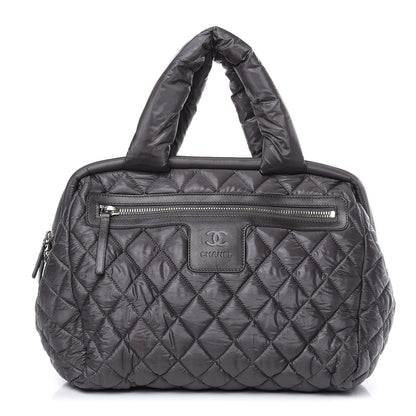 Chanel Nylon Quilted Coco Cocoon Bowler Grey 1 of 11