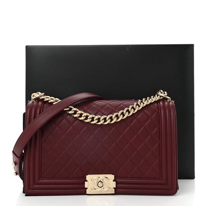 Chanel Lambskin Quilted New Medium Boy Flap Dark Red 13 of 13