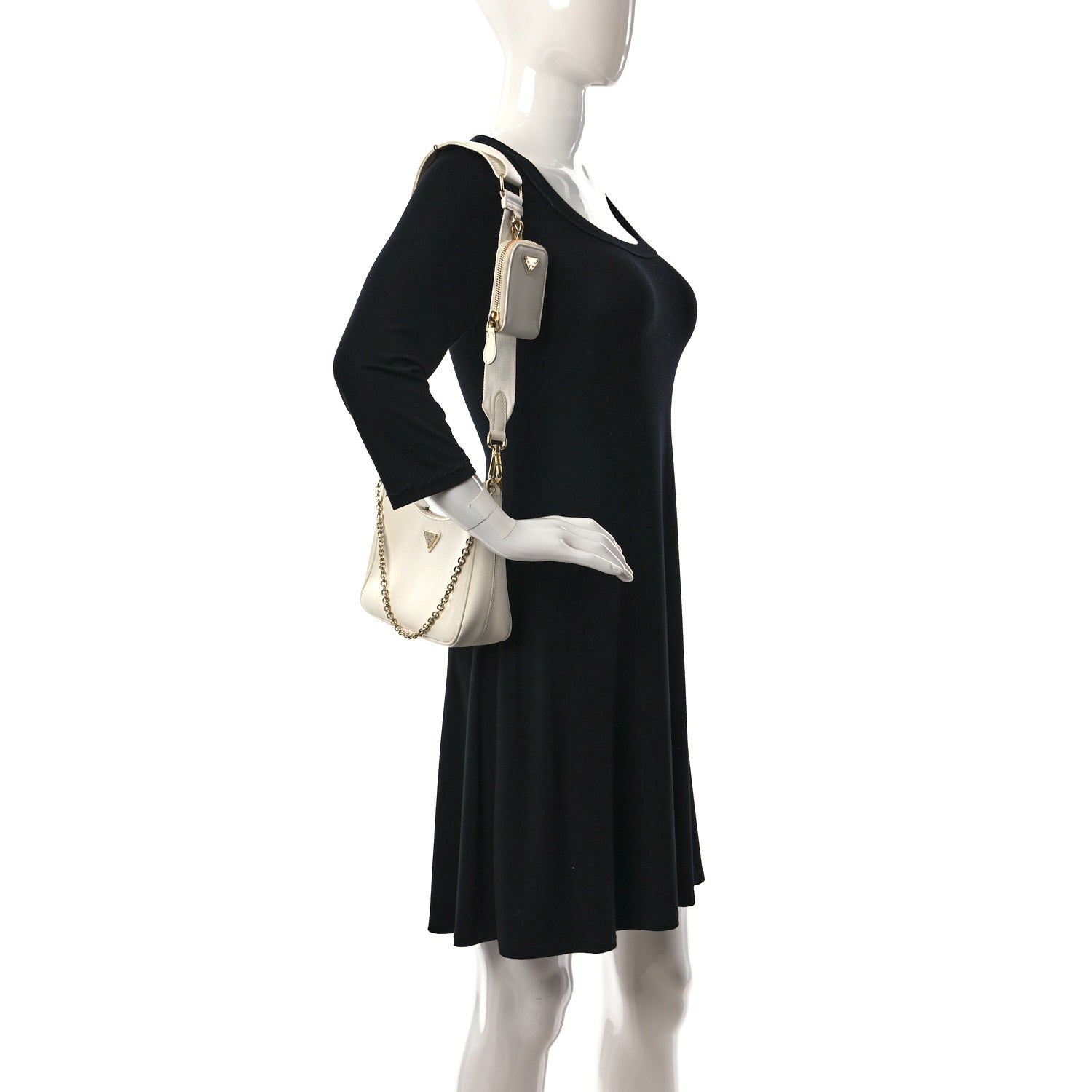 Prada Saffiano Re-Edition 2005 Shoulder Bag White 2 of 10
