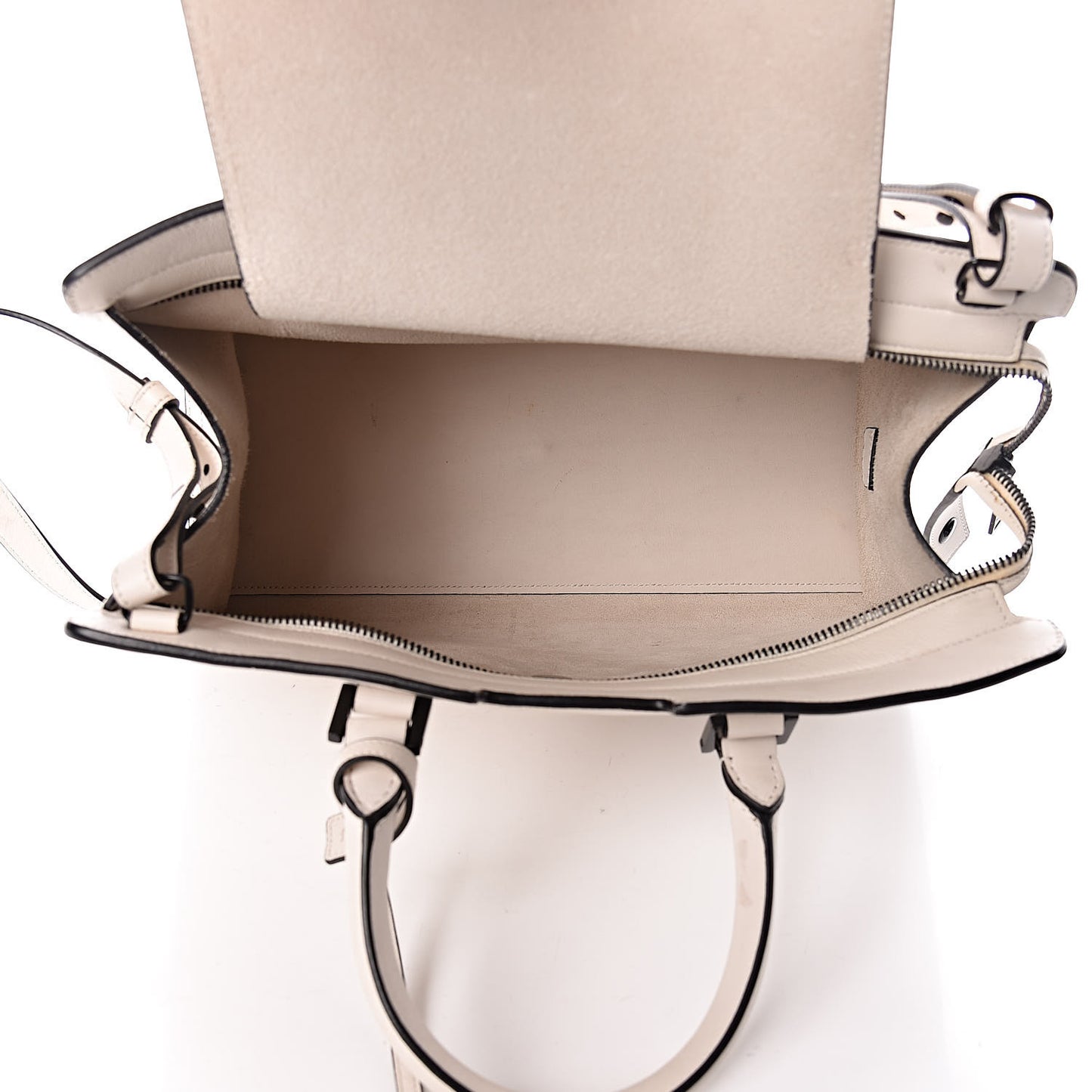Calfskin Small Monogram Cabas Dove White