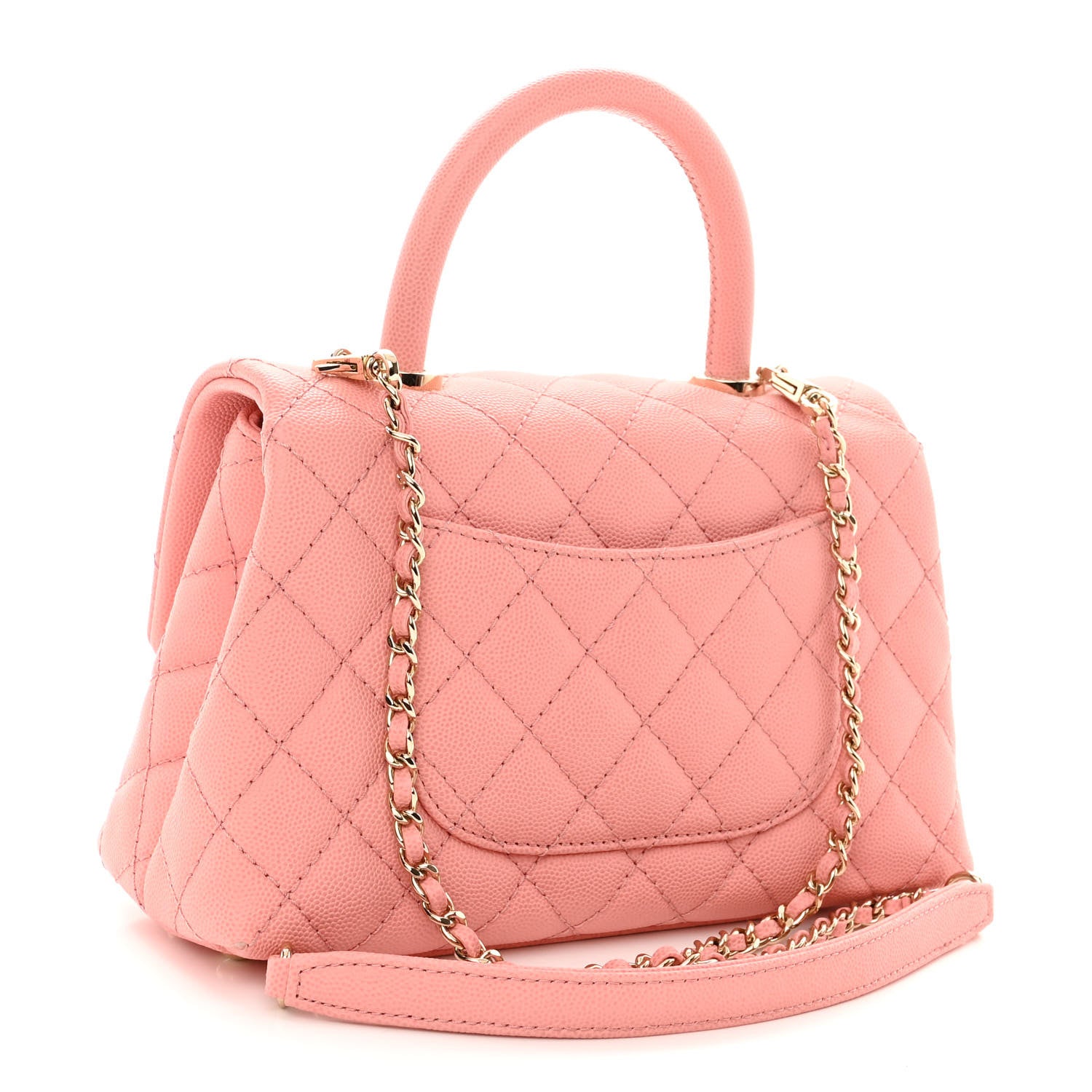 Chanel Caviar Quilted Mini Coco Handle Flap Pink 3 of 11