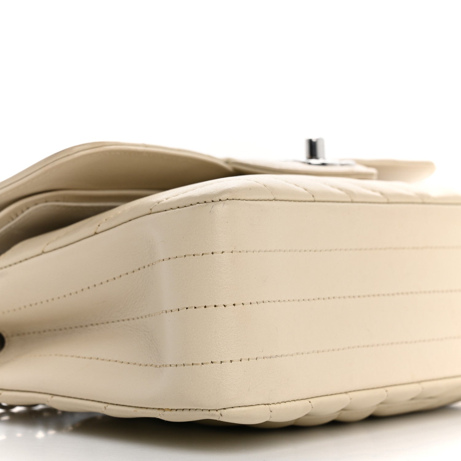 Chanel Calfskin Chevron Quilted Small Double Flap White 9 of 13