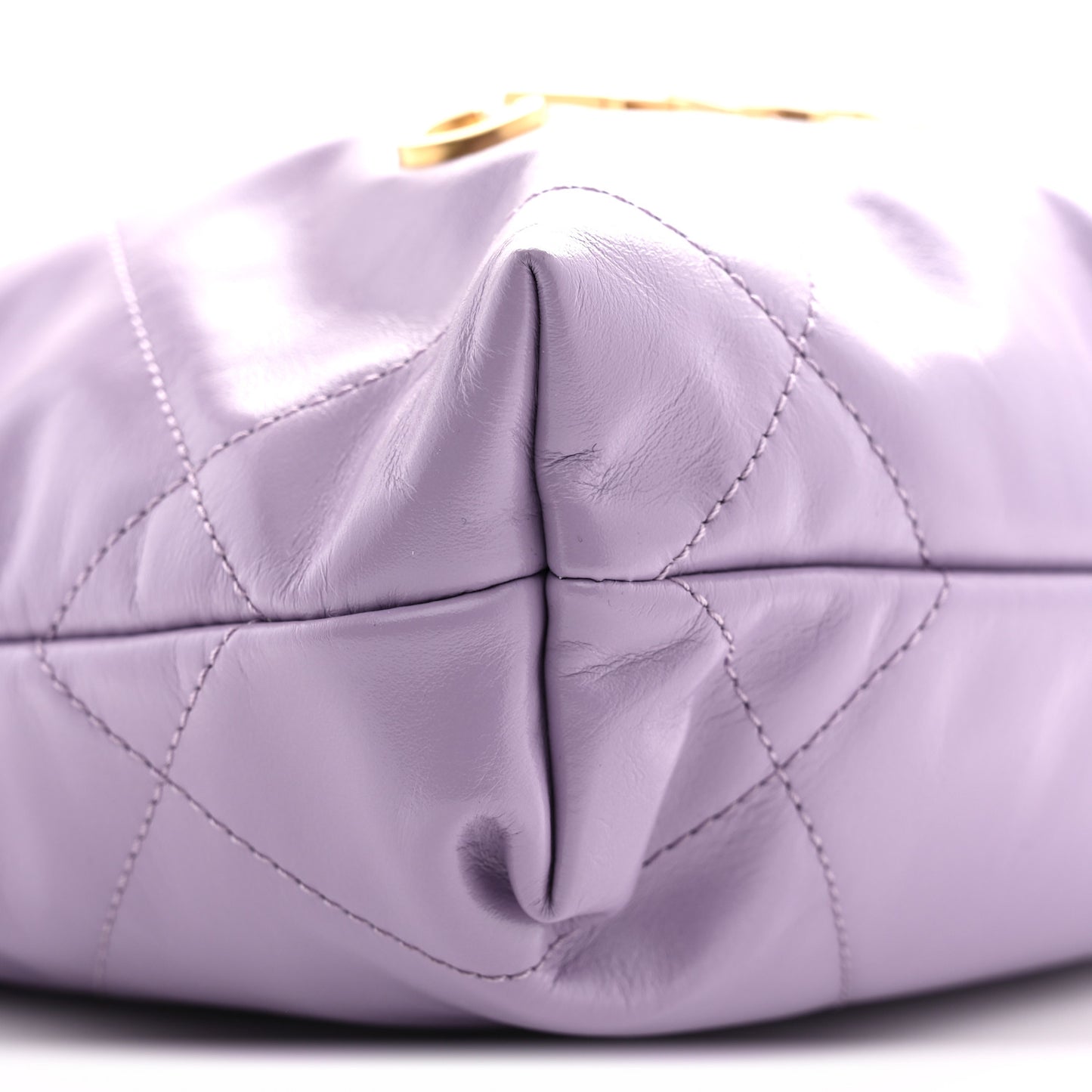 Shiny Calfskin Quilted Mini Chanel 22 Light Purple