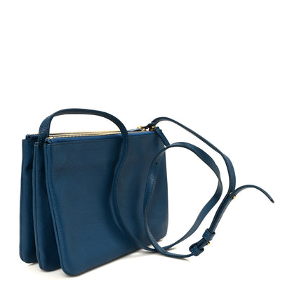 Celine Goatskin Small Trio Crossbody Bag Blue 3 of 12