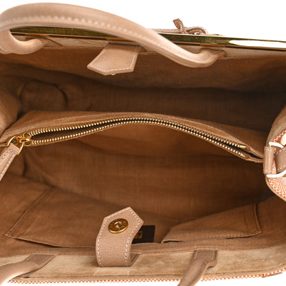 Fendi Canvas Vitello Regular 2Jours Tote Beige 5 of 12