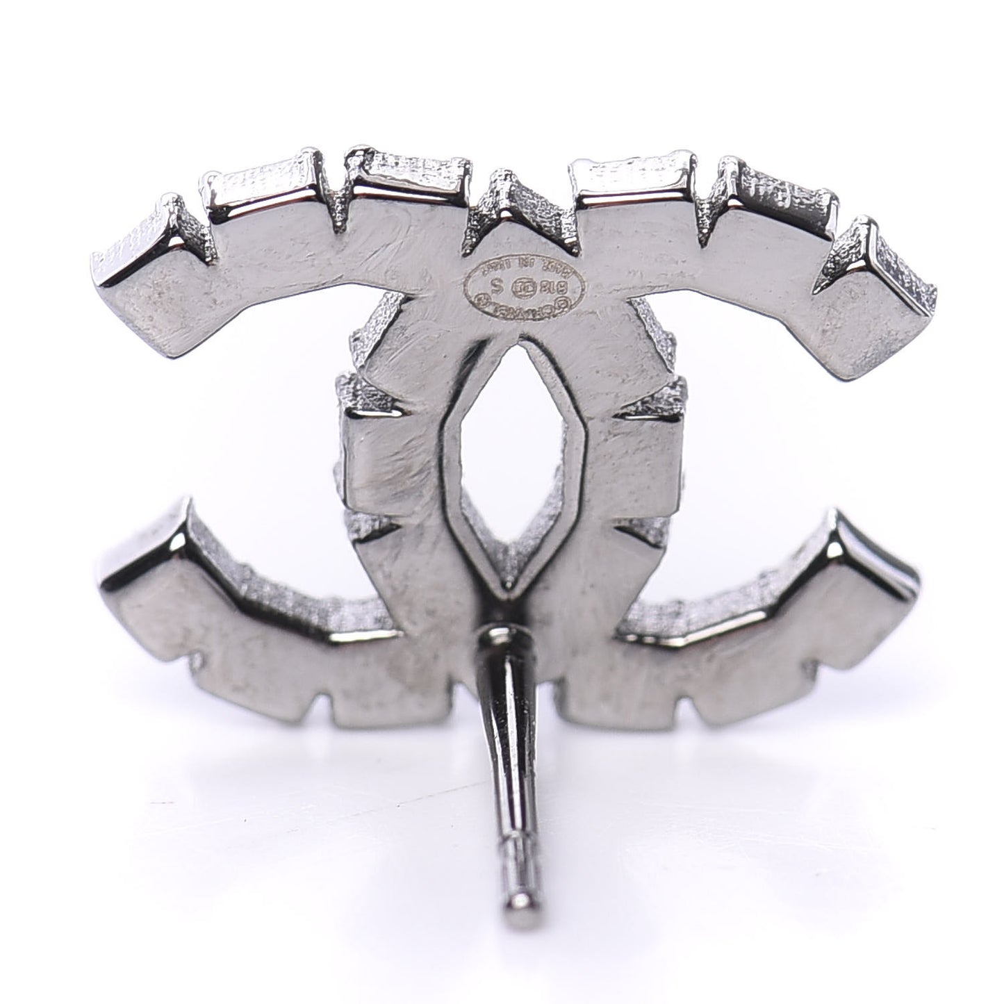 Ruthenium Crystal CC Earrings Black