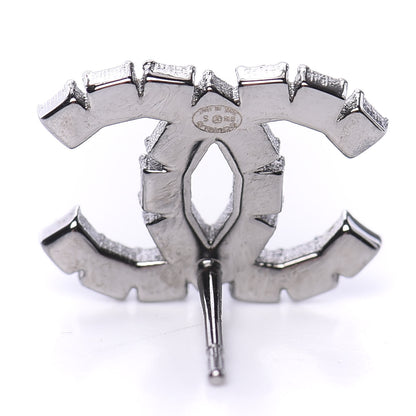 Chanel Ruthenium Crystal CC Earrings Black 4 of 5