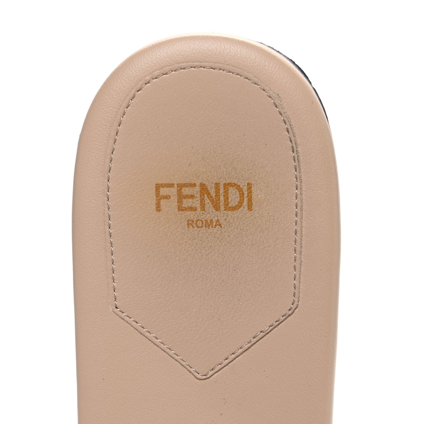 Vitello Cuoio Baguette Flat Slide Sandals 40 Poudre