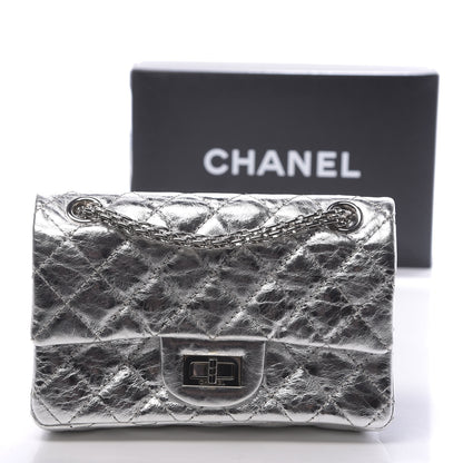 Chanel Metallic Aged Calfskin Quilted 2.55 Reissue 224 Flap Silver 11 of 11