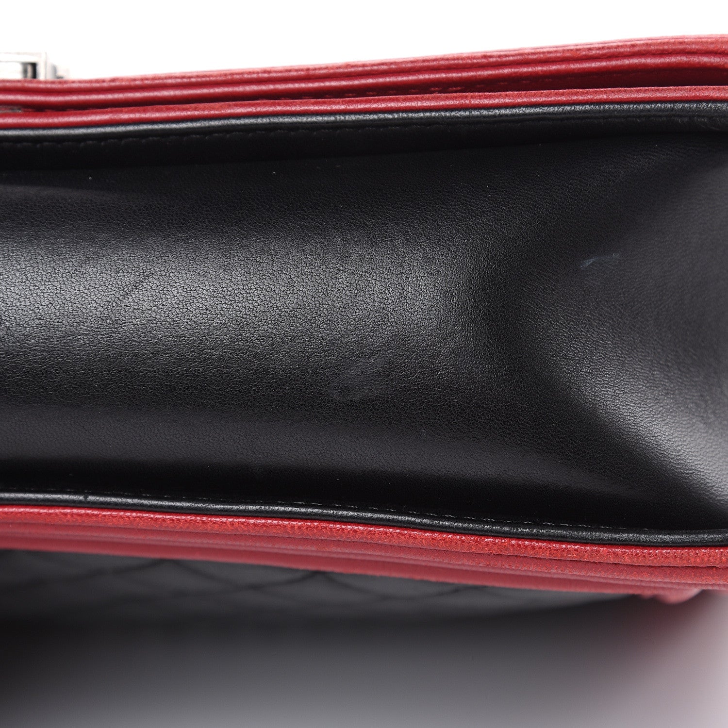 Chanel Lambskin Quilted Large Boy Flap Black Red 17 of 17