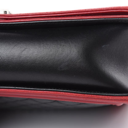 Chanel Lambskin Quilted Large Boy Flap Black Red 17 of 17