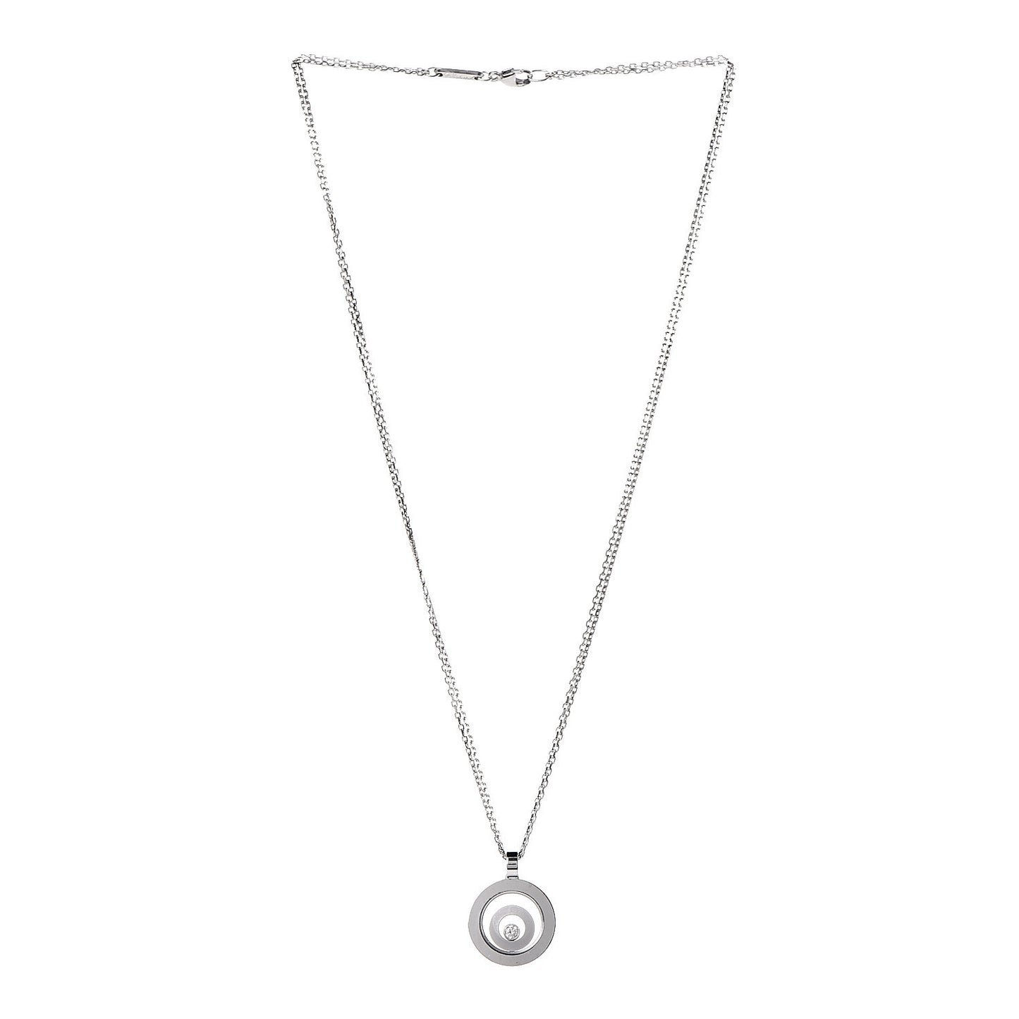 18K White Gold Diamond Happy Spirit Pendant Necklace