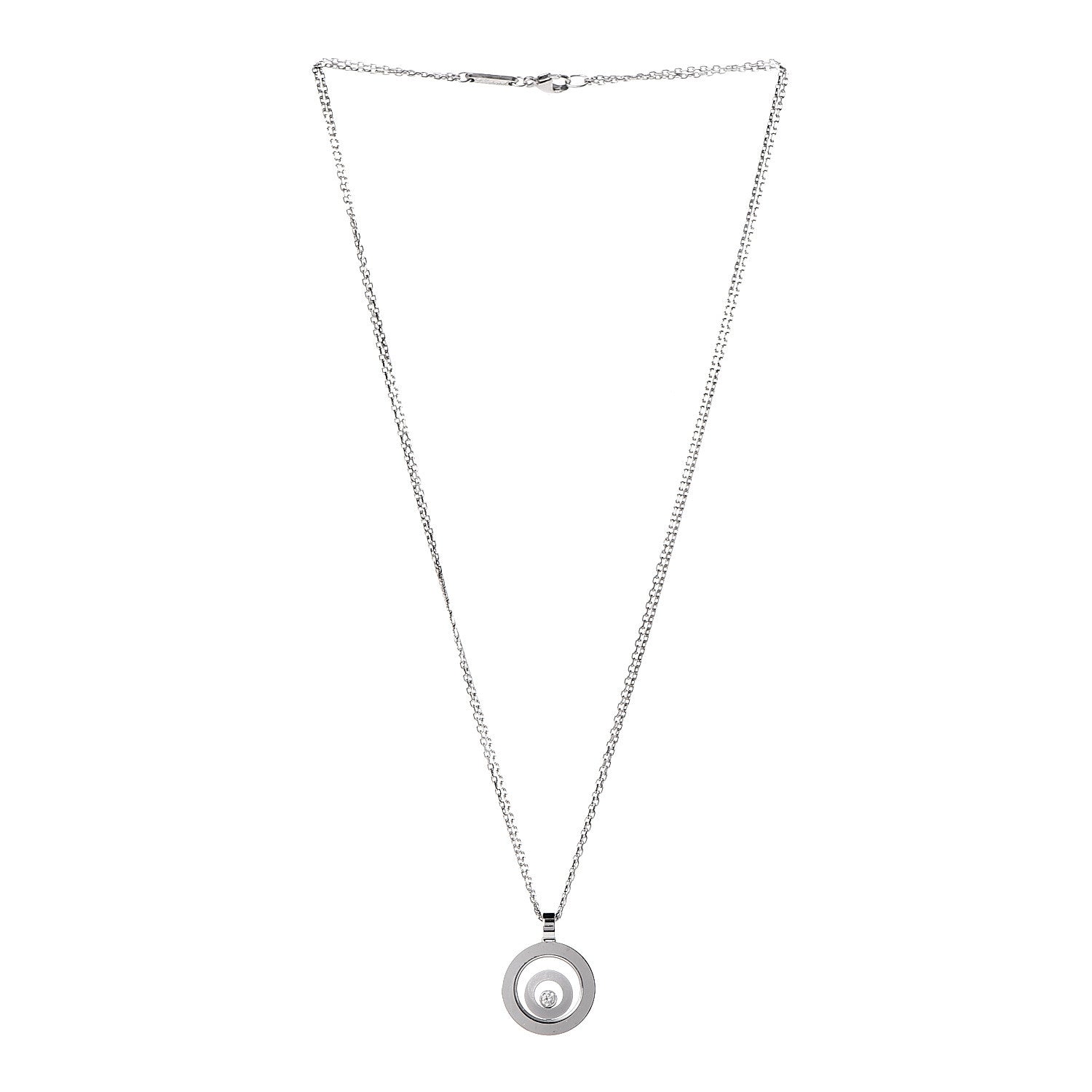 Chopard 18K White Gold Diamond Happy Spirit Pendant Necklace 3 of 7