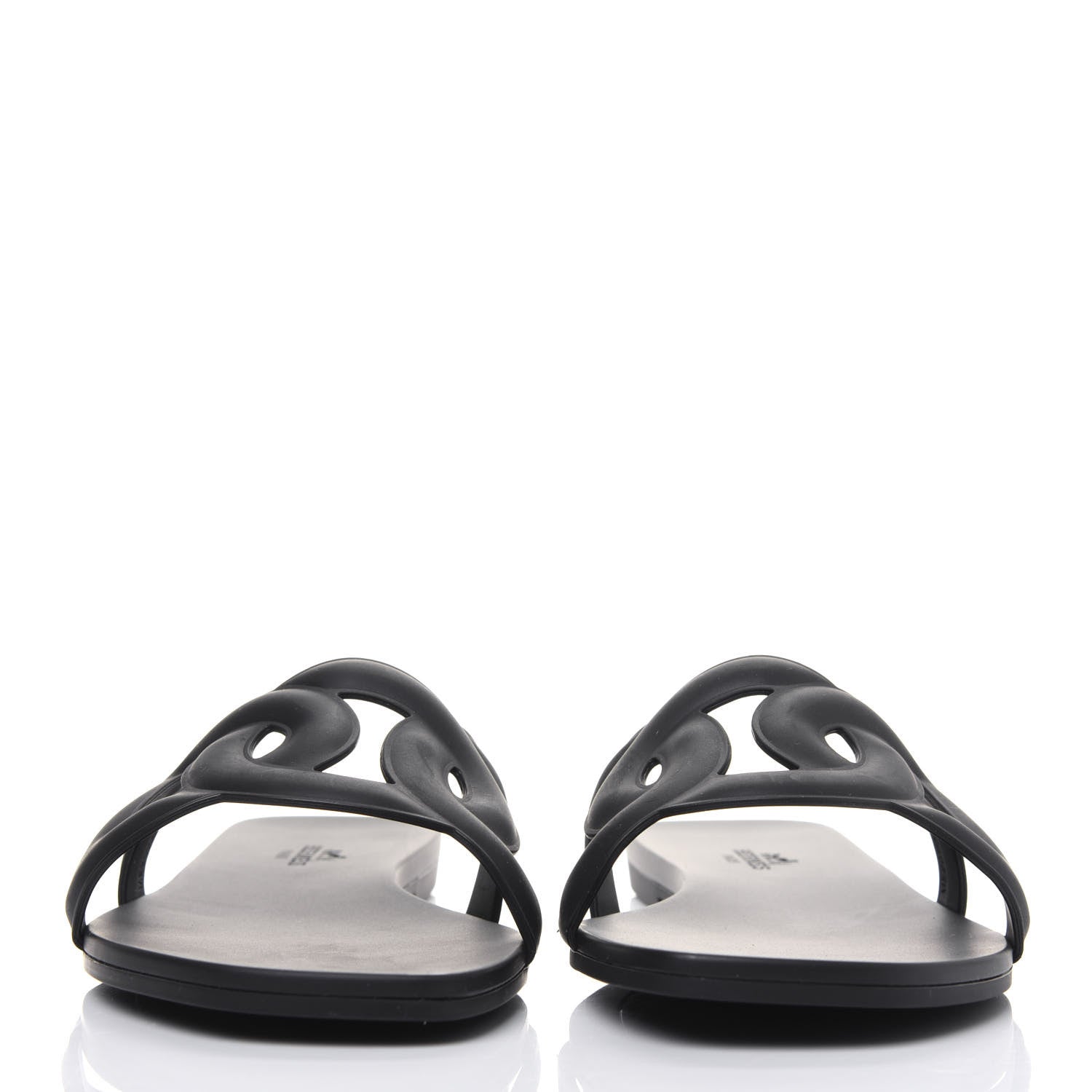 Hermes Rubber Aloha Sandals 38 Black 2 of 9