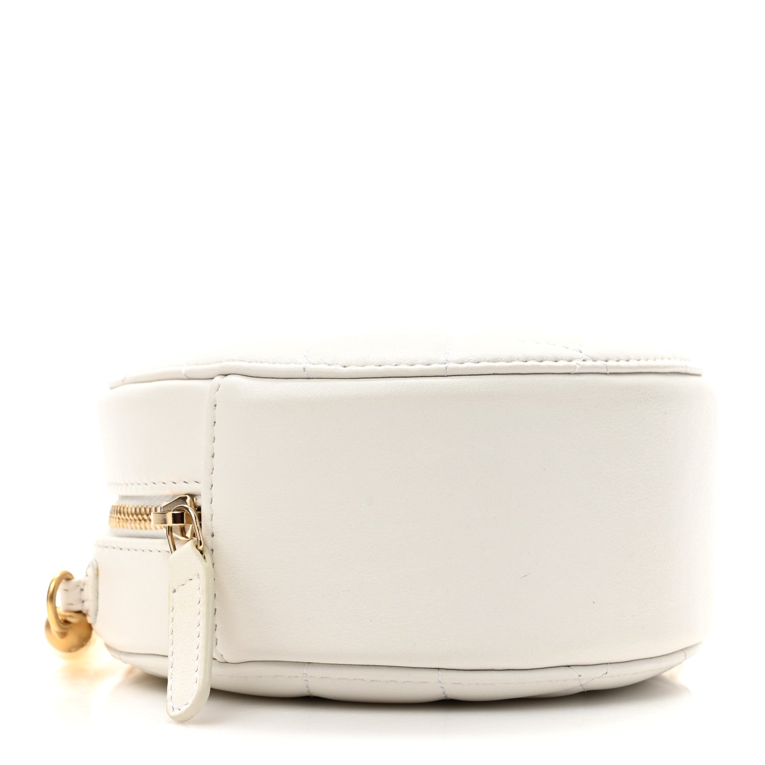 Chanel Lambskin Quilted Pearl Round Clutch With Chain White 4 of 9