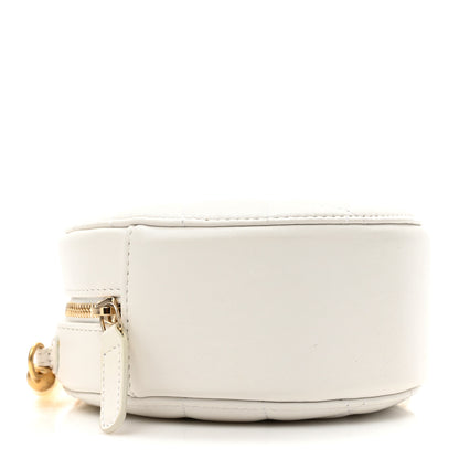 Chanel Lambskin Quilted Pearl Round Clutch With Chain White 4 of 9