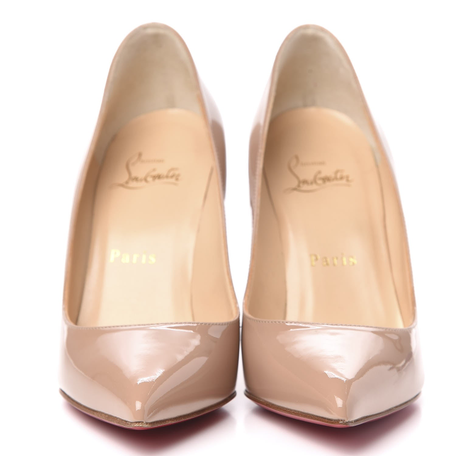 Christian Louboutin Patent Pigalle 100 Pumps 35.5 Nude 2 of 9