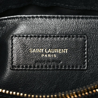 Saint Laurent Patent Y Quilted Monogram Small Loulou Chain Satchel Black 6 of 9