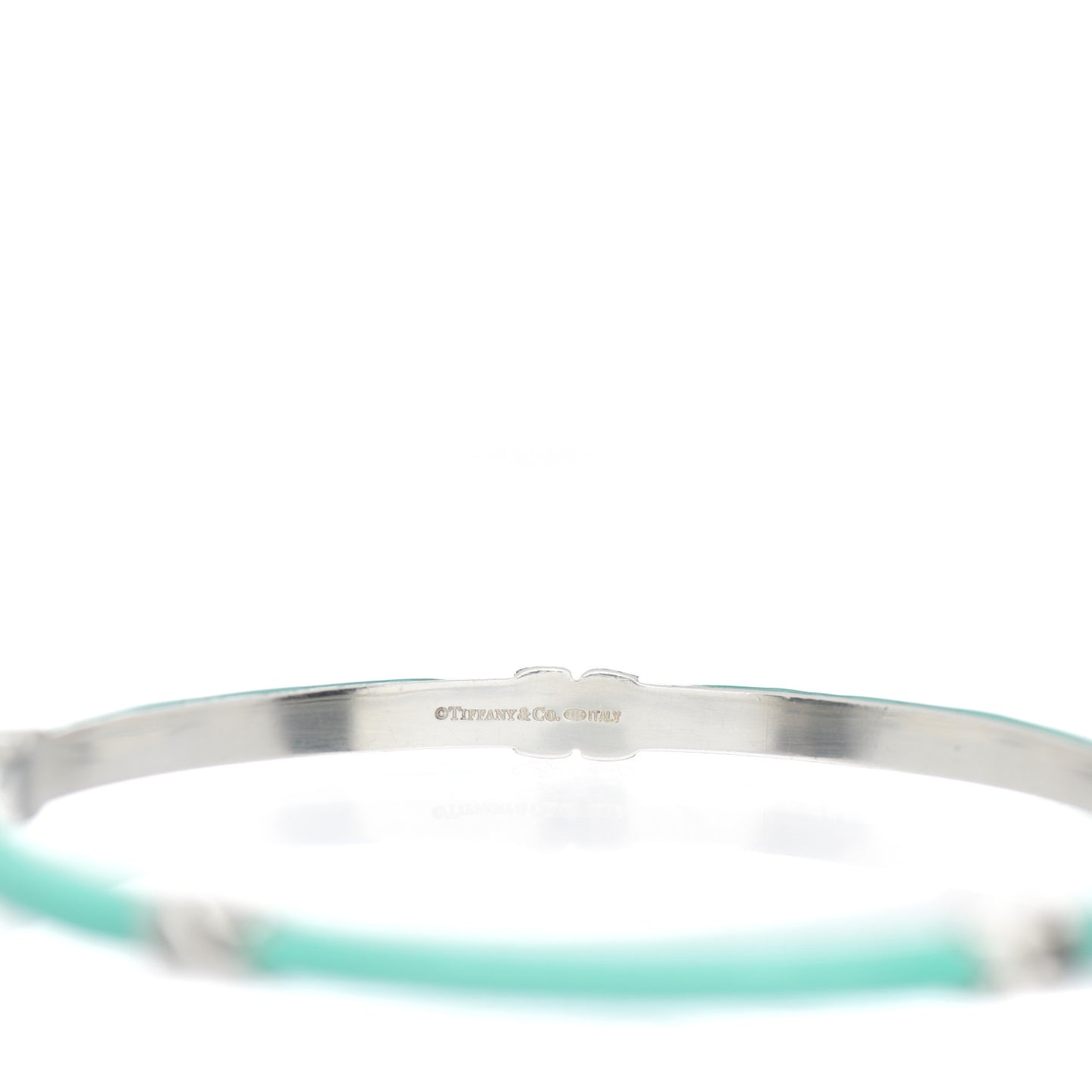 Sterling Silver Enamel Signature X Bangle Bracelet Blue