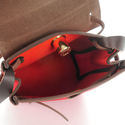Hermes Barenia Toile Herbag TPM Red Orange 6 of 9