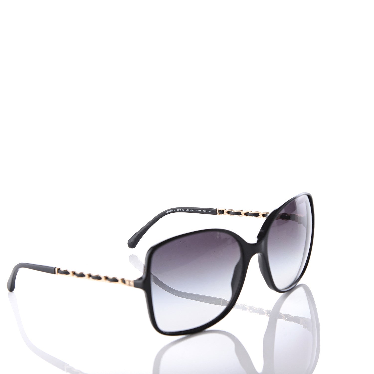 Chanel Lambskin Square Chain Sunglasses 5210-Q Black 6 of 9