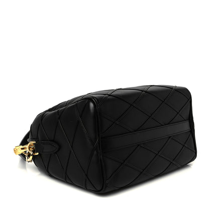 Louis Vuitton Lambskin Malletage Speedy Bandouliere 25 Black 4 of 11